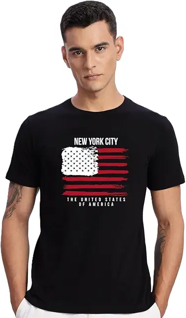 HOX10 Cotton Printed Regular Fit T-Shirt Clothing T-Shirts