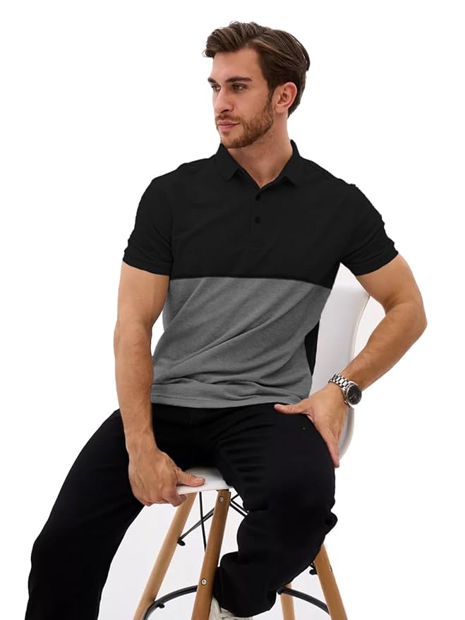LEOTUDE Regular-Sleeve Cotton T-Shirt (Anthracite)