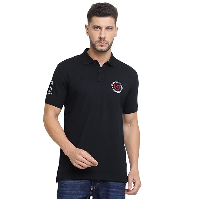Van Heusen Men's Cotton Solid Regular Fit Polo Clothing T-Shirts