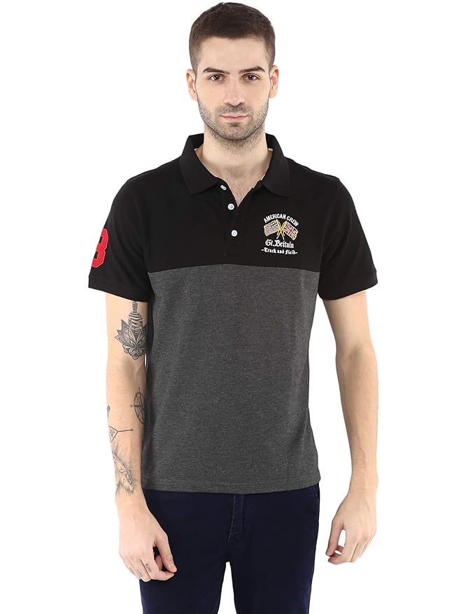 AMERICAN CREW Polo T-Shirt for Men Clothing T-Shirts