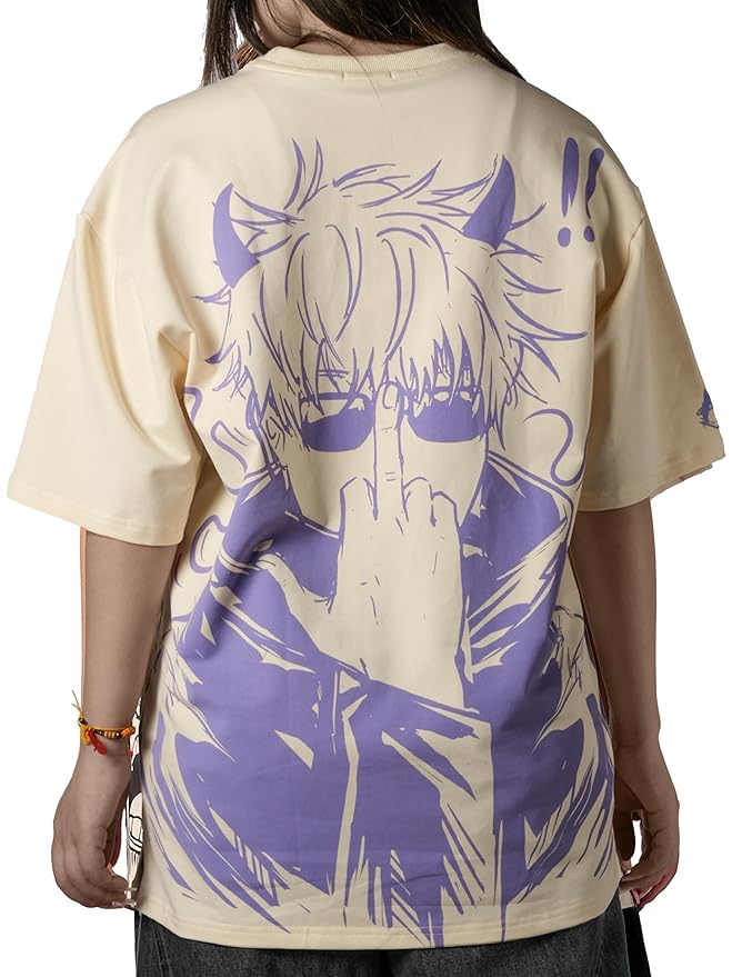 Unisex Tokyu Jujutsu Anime Oversized T Shirts for Men and Women, Star Boy Printed Drop Shoulder Anime T Shirt Clothing T-Shirts