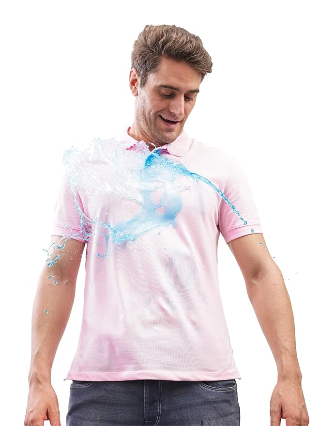 TURMS Anti Stain Casual Polo Men's T-Shirt Collared Neck Half Sleeves | Anti Odor Water Repellent | Stretchable Cotton Rich Solid | Available in Plus Sizes Clothing T-Shirts