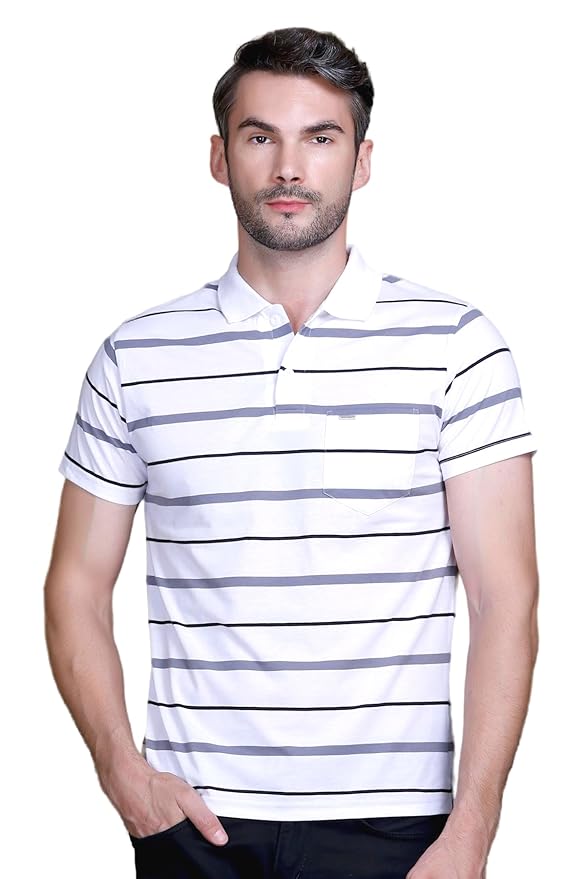 GODFREY Polo T Shirt for Man with Pocket - Half T Shirt for Men Cotton Clothing T-Shirts