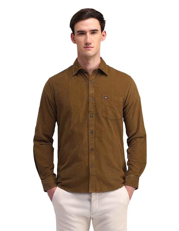 Arrow Sports Men's Solid Slim Fit Shirt