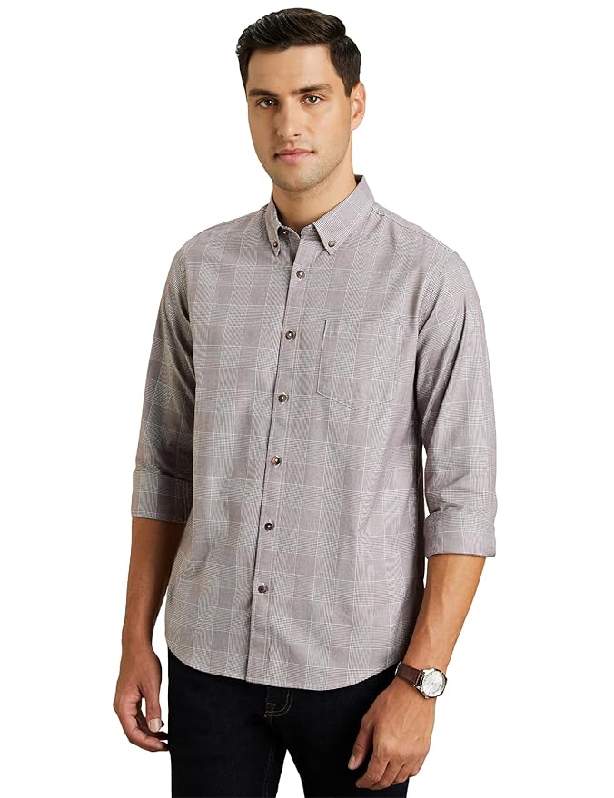 Symbol Premium Men's Stylish Checkered Casual Shirt - Regular Fit | Full Sleeve | Pure Cotton | Smart Casual Wear (Available in Plus Sizes) Clothing Shirts