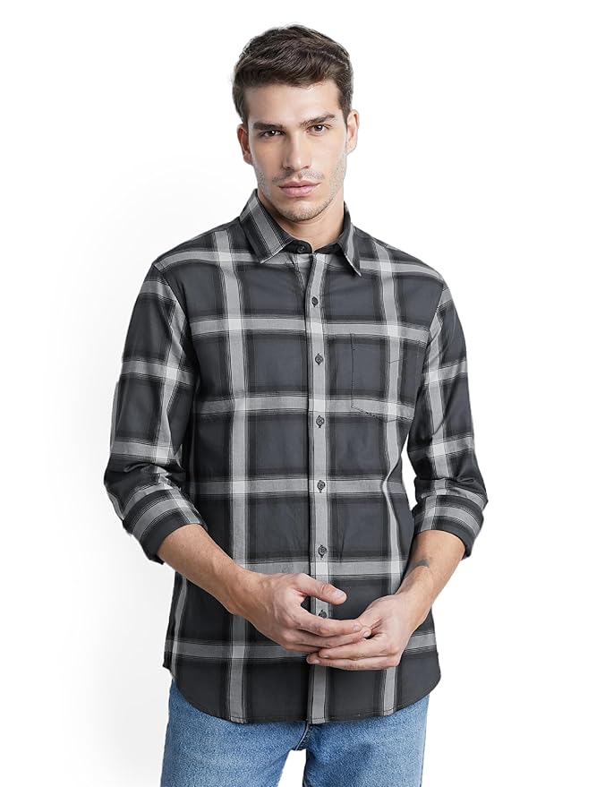Symbol Premium Men's Stylish Checkered Shirt-Regular Fit | Full Sleeve | Pure Cotton | Smart Casual Wear (Available in Plus Sizes) Clothing Shirts