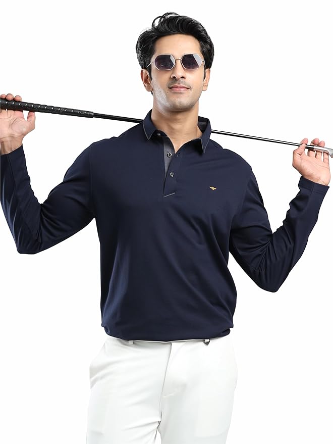 STELLERS Men's Full Sleeve Polo T-Shirt | Premium Cotton | streatchable | Enzyme bio Washed | Feather Touch Feel | Sustainable Clothing T-Shirts