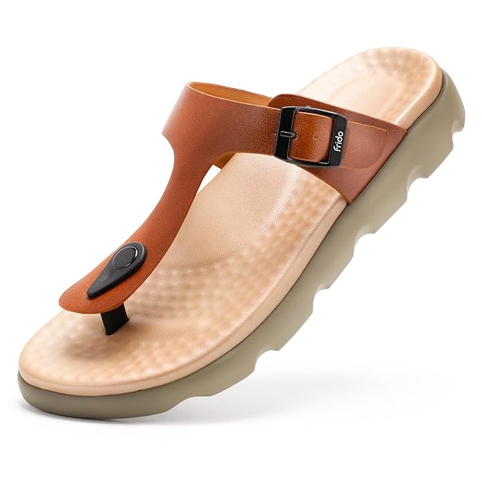 Frido Cloud Comfort Sandal for Women | Lightweight Footwear with Soft PU Bounce-Back Cushioned Footbed | Arch & Heel Support | Anti-Skid Sole, Adjustable Buckle Strap | Home & Outdoor Women's Footwear Footwear Sandals