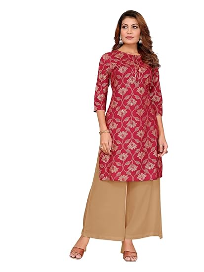 rangita Rayon Straight Printed Knee Length Kurti | Kurta for Women Clothing Kurtis