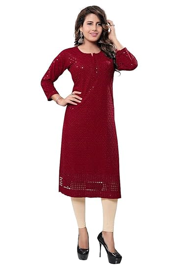 DARIKA Chikankari Kurti for Women of Cotton in Plus Size & Small Size.
