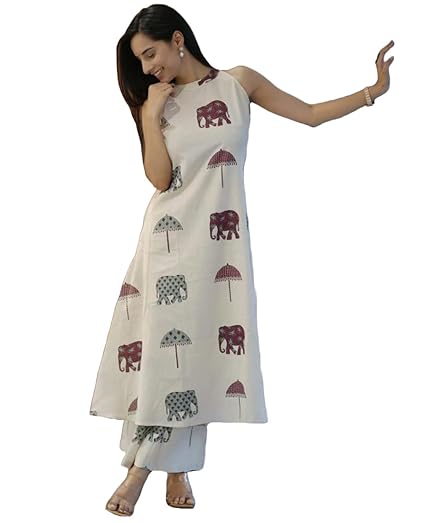ANNI DESIGNER Women's Ethnic Co-Ord Set | Kurta Pant Set | Kurta Palazzo Set | Stylish Cotton Suit Set for Women, Festival Co-ord Set Clothing Kurtis