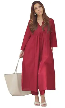 GoSriKi Women's Rayon Viscose Ethnic Co-Ord Set | Kurta Pant Set | Kurta Palazzo Set | Stylish Cotton Suit Set for Women Clothing Kurtis