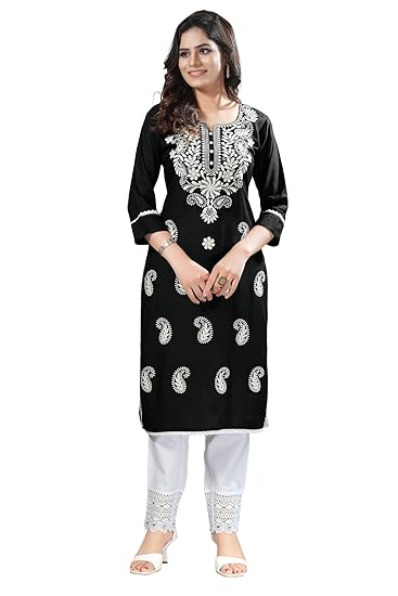 DARIKA Cotton Kurti for Women Hand Embroidery Kurti Colour in Plus Size & Small Size. Clothing Kurtis