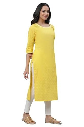 Aurelia Women's Cotton Regular Fit Casual Kurta Clothing Kurtis