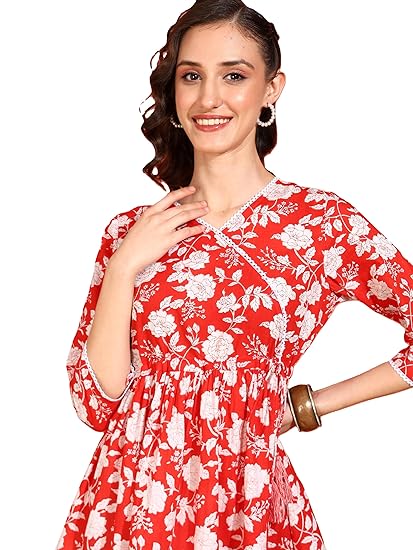 Yash Gallery Women's Cotton Relaxed Fit Short Kurti Clothing Kurtis