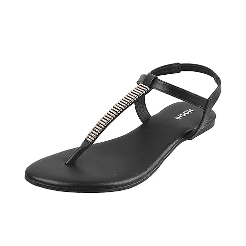 Mochi Women's Faux Leather Flat Fashion Sandals Footwear Sandals