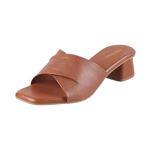 Metro Women's Faux Leather Formal Block Heel Fashion Sandal