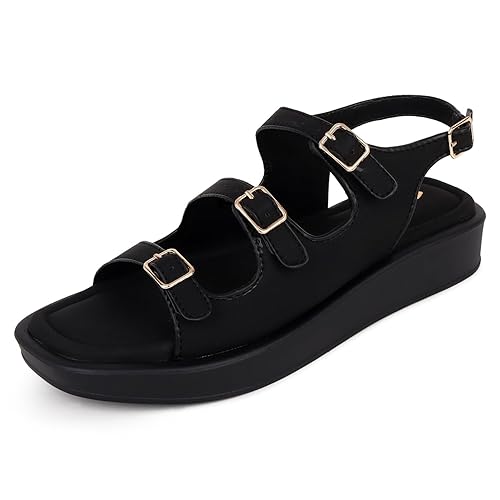 TRASE Strap Trend Comfortable Flat Sandals For Women - Women Footwear Stylish And Adjustable Double Strap Sandals For Daily Use