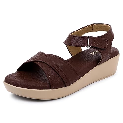 TRASE Stylish Wedges Heels Sandals For Women, Comfortable Heel, Ankle Straps Footwear Sandals