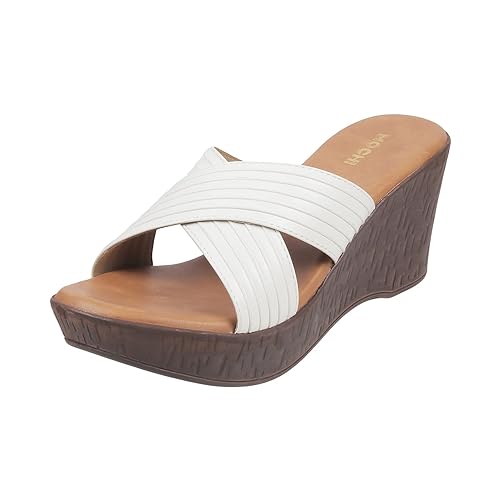 Mochi Women Wedge Heel Slip-on Footwear Sandals