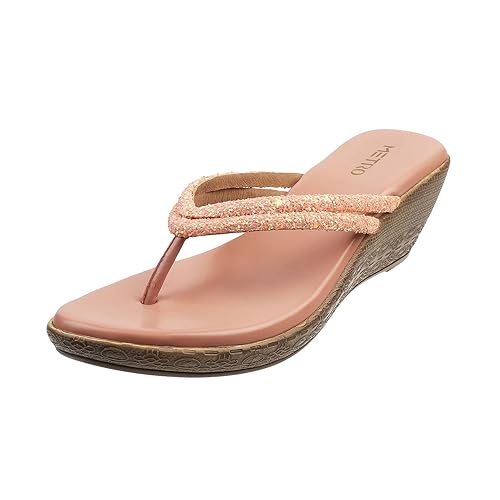 Metro Women Synthetic Leather Wedge Heel Sandal Footwear Sandals