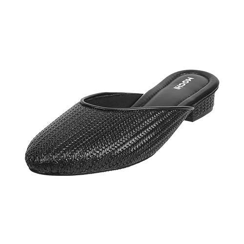Mochi Women Synthetic Leather Mules Footwear Sandals