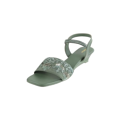 Mochi Women Embellished Fashion Wedge Sandals Footwear Sandals
