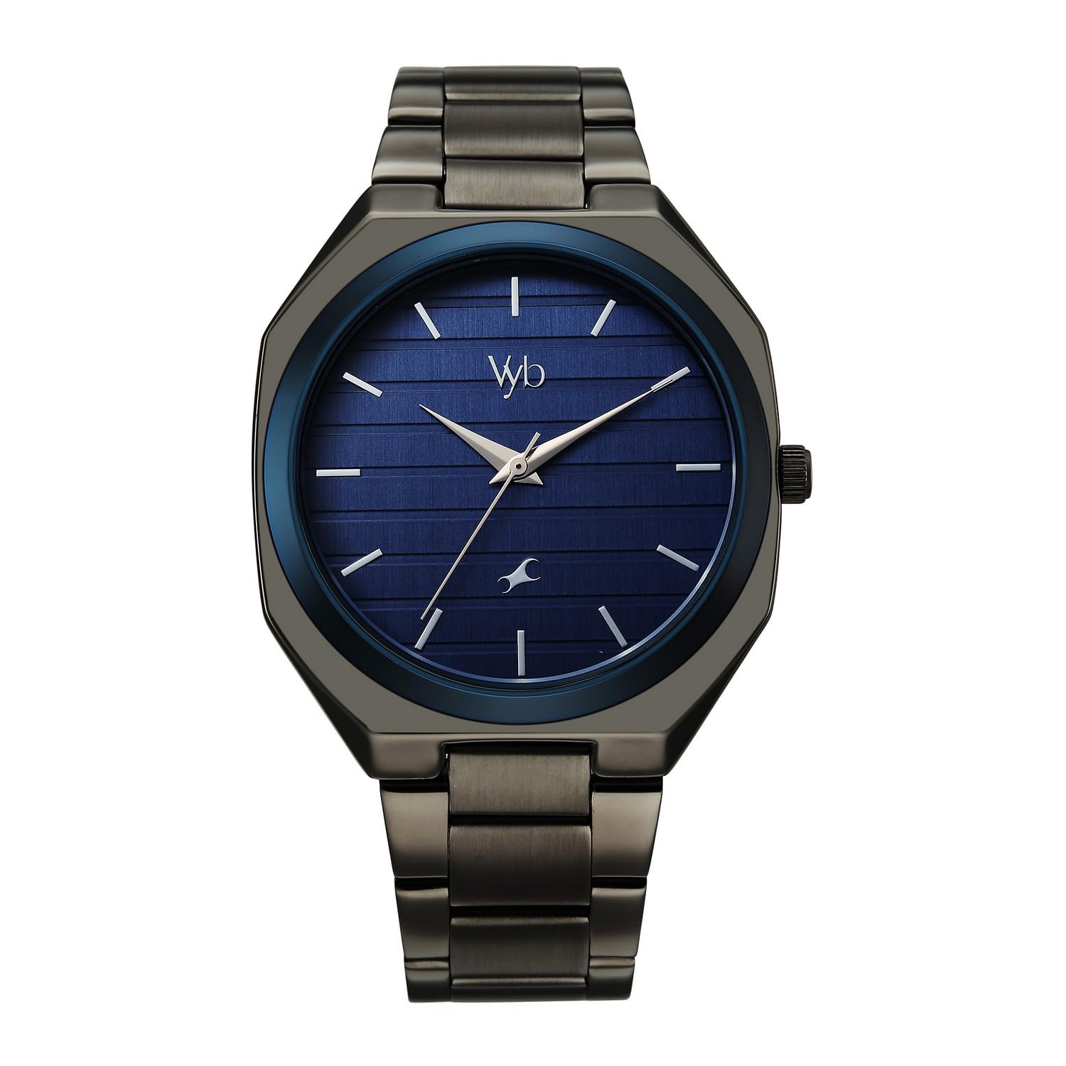 Fastrack Vyb 6.0 Horizon Quartz Navy Blue Shaped Dial Men's Watch | Stainless Steel Strap Material Analog | Guys Analog Watches - FV30031KM01 Accessories Watches