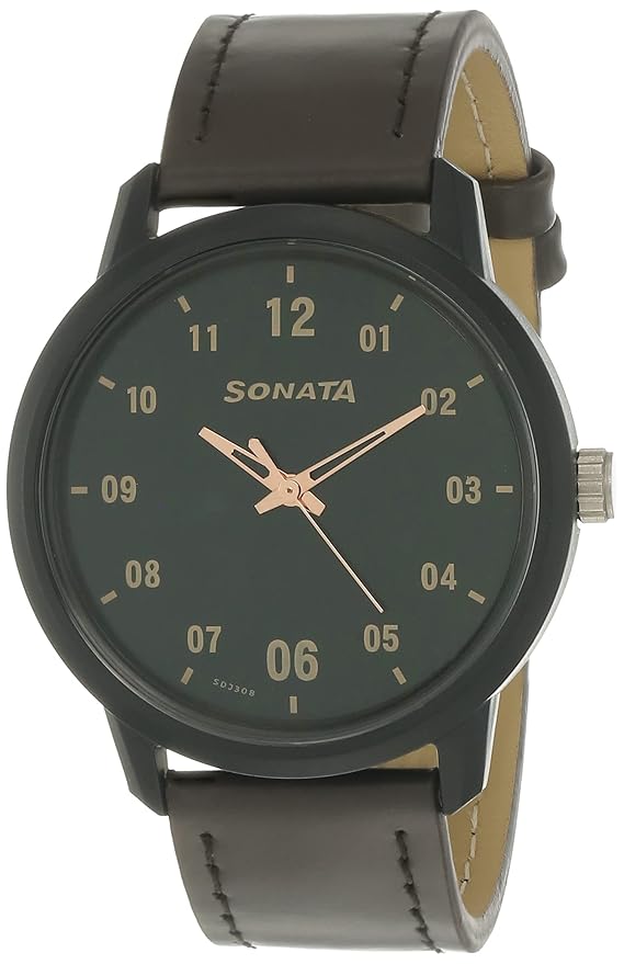 Sonata Volt+ Analog Green Dial Men's Watch NM77085PL02/NN77085PL02W