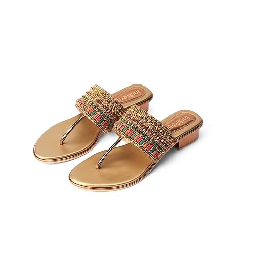 Indifeet - sandals for women, ladies latest heels, women's stylish heel, woman best party sandal, fancy ethnic wedding footwear, best traditional fashion chappal Footwear Sandals