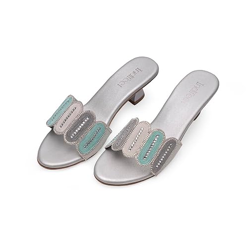 Indifeet - party sandals for women, women�s latest stylish heels, ladies fancy traditional function sandal, woman trendy wedding footwear with medium heel