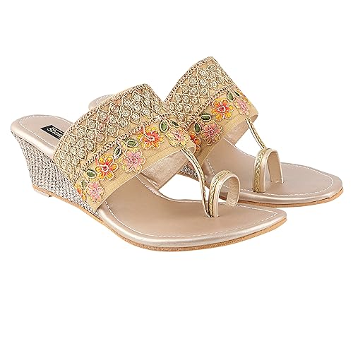 Shoetopia Women's & Girl's Woven Design Wedges Heels Footwear Sandals