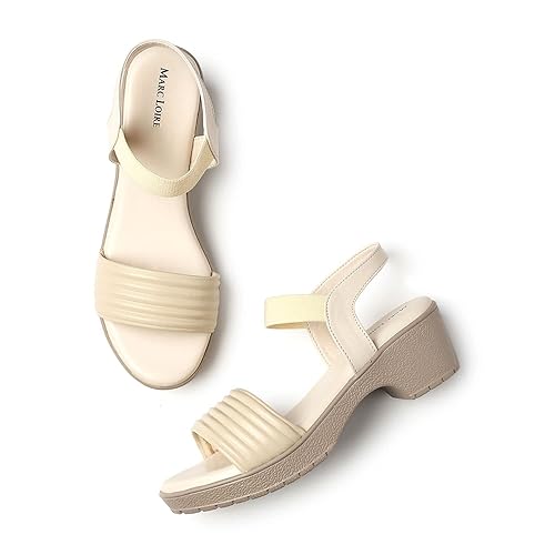 Marc Loire Women’s Comfortable Slip-on Casual Block Heels Footwear Sandals