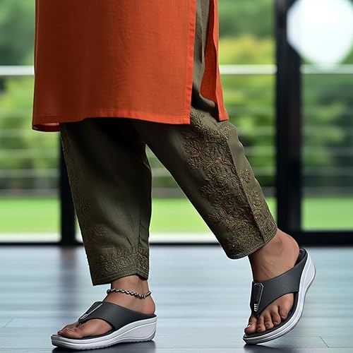 Stylish Wedge Heel Sandals for Women | Fashion Chappals For Ethnic, Party & Daily Use | Comfortable Lightweight Slip-Ons Footwear Sandals