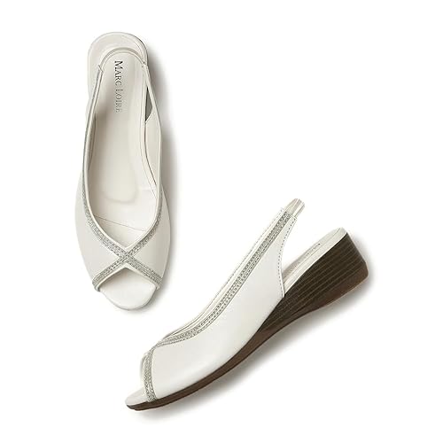 Marc Loire Women's Open Toe Block Heel Metallic Fashion Sandals for Everyday Footwear Sandals