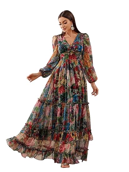 LITZO Dress for Women || Western Dresses for Women || One Piece Maxi Dress (L-29-31-1)