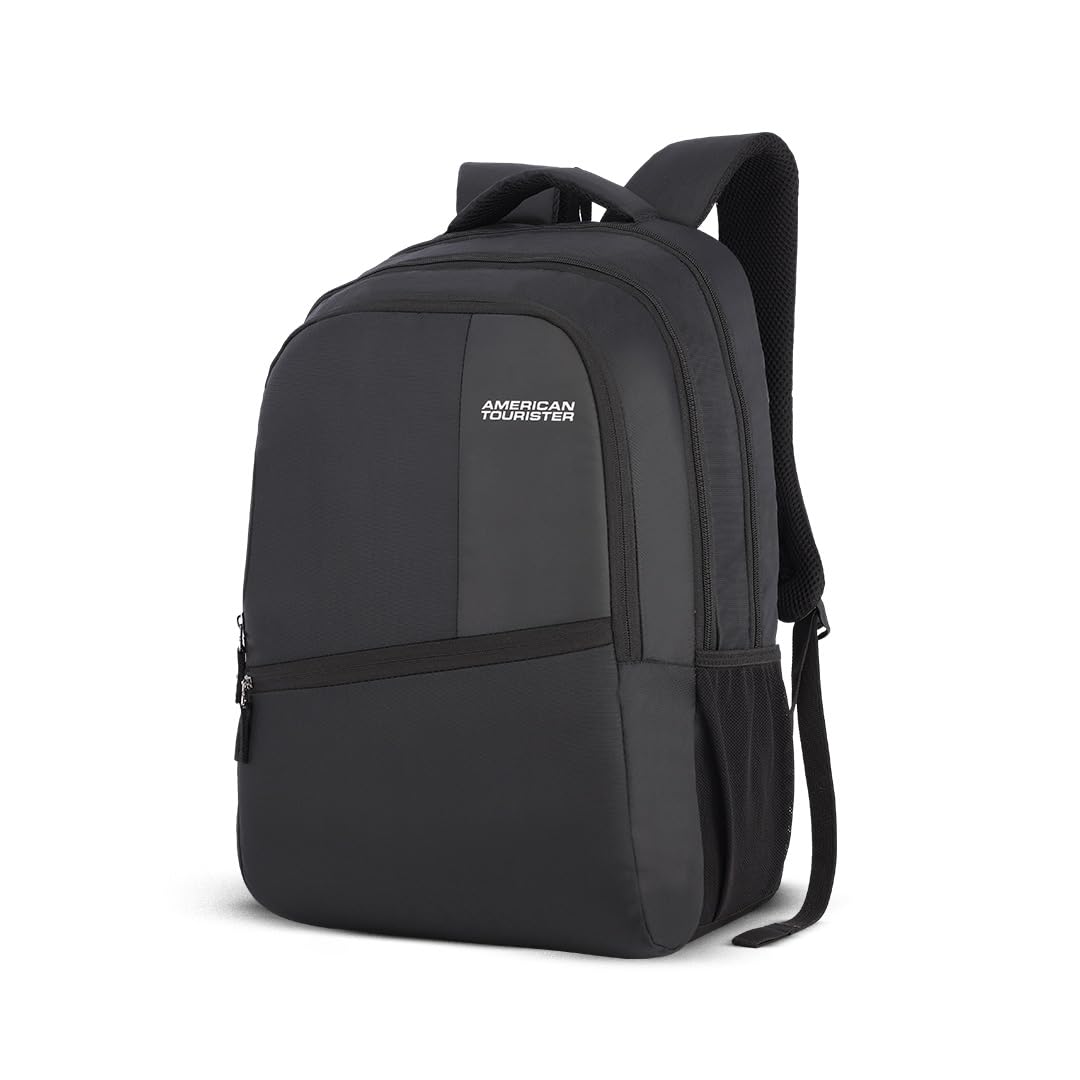 American Tourister Valex Laptop Backpack, 28L & 17" Inch Laptop Compartment, front organiser, bottle holder Backpack Bag For Man And Women, Black Accessories Bags