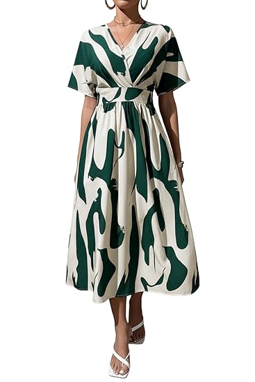Leriya Fashion Printed Maxi Dress for Women | Trendy Long One Piece Summer Outfit | Lightweight Flared Dress for Casual & Holiday Wear Clothing Dresses