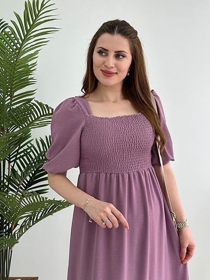 Sheetal Associates Women Casual Regular Sleeves Crepe Solid Fit and Flare Dress - Pack of 1 Clothing Dresses