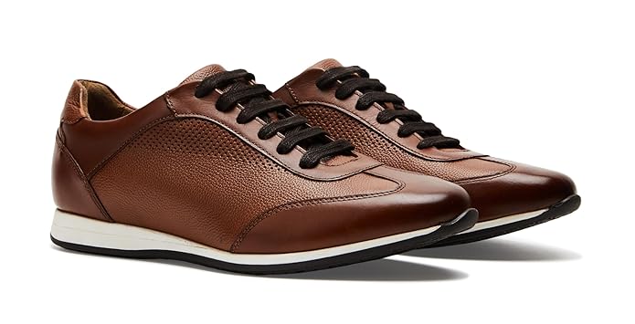 Symbol Premium Mens Smart Casual Leather Sneakers Footwear Shoe