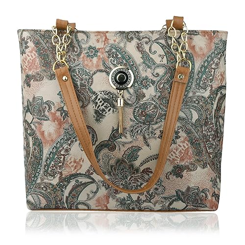 SHAMRIZ Floral Print Top Handle Tote Bag Handbags Shoulder Bag Tote Bag Hand Purse Accessories Bags