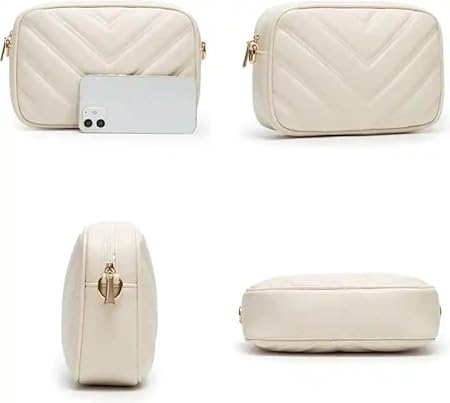 ADISA Women's Girls Cross Body Sling Messenger Bag with Pouch (SL8127_Off White)