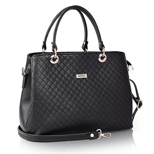 ADISA quilted handbag shoulder bag for women and girls with detachable sling belt (AD4077) Accessories Bags