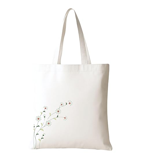 Cotton Tote Bag For Women Stylish I Latest Casual Shoulder Embroidered Canvas Hand Bags For Women I New Floral Style Ladies Handbags College Girls, Office Daily Use, Beach & Shopping, Travel Accessories Bags