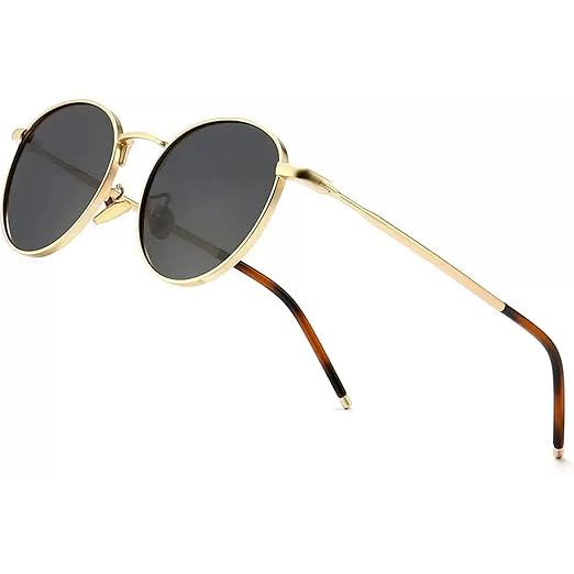 Dervin Ponderable UV Protection Coating Round Sunglasses for Men and Women Classic Metal Sun Glasses Accessories Sunglasses