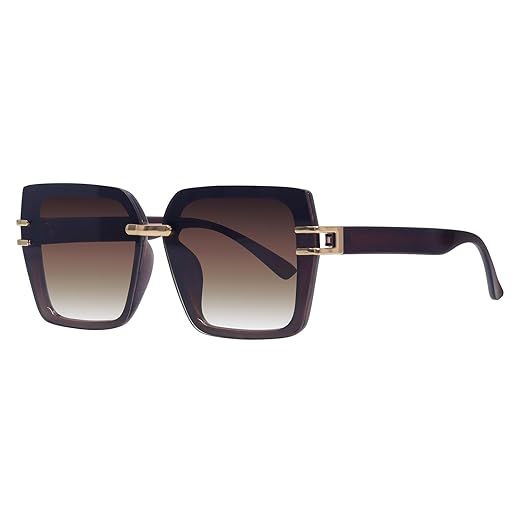 HASHTAG EYEWEAR Stylish Square Sunglasses for Women | UV400 Protection | Oversized Designer Shades | Trendy Eyewear | Summer Sun Protection | Fashionable Goggle