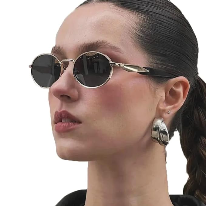 Retro Oval Sunglasses for Women Men Trendy Sun Glasses Classic Shade UV400 Protection Accessories Sunglasses