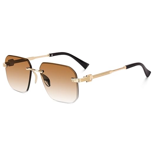 Dervin UV Protected Square Rimless Sunglasses for Men and Women Accessories Sunglasses