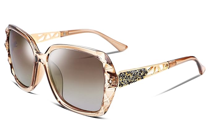 FEISEDY Oversized Sunglasses for Women Square Polarized Sparkling Frame B2289 Accessories Sunglasses