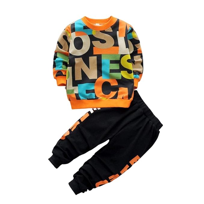 Googo Gaaga Boy's Cotton full Sleeves Printed Sweatshirt and Pant Set in Multi Color Clothing Shirts